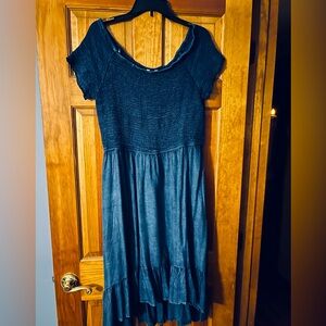 CATO High-Low Denim Colored Sundress